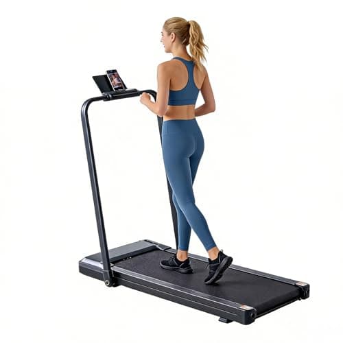NEWBULIG Compact Treadmill for Small Spaces, Quiet Under-Desk Walking Pad, Slim & Portable Design for Home Office Workouts, Easy to Store, Ideal for Apartments and Work-from-Home Fitness