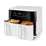 MIRASTON Upgraded Large 10QT Dual Air Fryer, Digital Touchscreen, Smart Sync Cook & Finish Function to Air Frying, Reheat, Bake, Double Baskets for Fresh Meals, Snack for Family and Children
