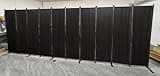 MAYOLIAH 10 Panel Room Divider 6ft Tall Folding Privacy Screen 200'' W Portable Office Partition, Black
