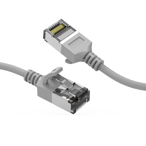 Cable Central LLC Cat8 Slim Ethernet Cable U/FTP 5 ft (5 Pack) Gray - RJ45 Computer LAN 30AWG Cat8 Cable, Cat8 Patch Cable, Network Cable, Cat 8 Cable, Internet Cable, 40Gbps, 2000MHz - 5 Feet