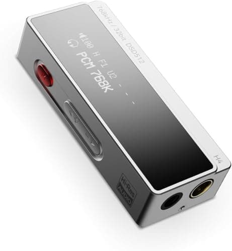 AIYIMA H4 Hi-Res DAC Headphone Amplifier,Desktop Audio DAC Amp with 4.4mm Balanced & 3.5mm Output, [ES9039Q2M Chip | DSD512] Professional Stereo Amp for 16-600Ω Headphones, PC,Phone,Home Studio