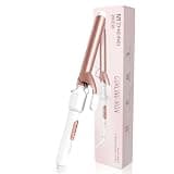 ZM ZHEMEI 1 Inch Curling Iron, Dual Voltage Wand Curling Iron, Professional Curling Wand for Long Hair & Medium Hair - Ceramic Coating Barrel, Heats up to 446°F, 6 Temps (Pink)