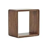 Table Top Black Walnut Wood Bookshelf Hollow Square Holder Stand for Kitchen Bedside Office Freestanding Book Shelf