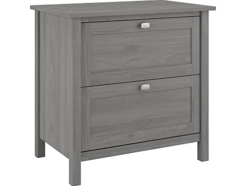 Bush Furniture Lateral File Cabinet with Satin Chrome Hardware | Broadview Collection 2 Drawer Filing Unit for Home Office