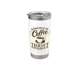 Powered by Coffee & Thrift Stores Vintage Thrifting Stainless Steel Insulated Tumbler