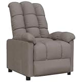 KTPRTOCK Comfortable Fabric Recliner with Adjustable Footrest and Backrest, Breathable Taupe Upholstery, Thick Padded Seat and Armrests, Easy Assembly