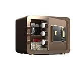 fireproof safe Fingerprint Home Safe Box Small Security Safe with Touch Screen Keypad for Office Dorm Hotel Bedroom(Brown)