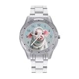 NTVOWPZO Three-Hand Analog Stainless Steel Watches for Men Easy Reader
