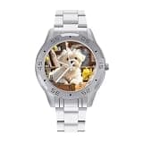 NTVOWPZO Three-Hand Analog Stainless Steel Watches for Men Easy Reader