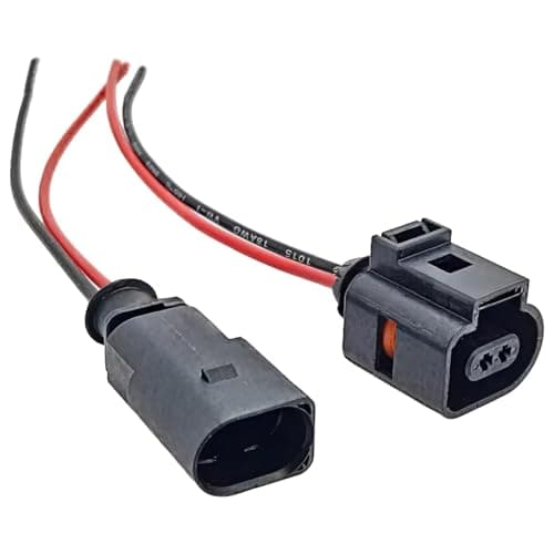 Texvora 2 Pcs Brake Pad Wear Sensor Connector Plug Kit With 15 Cm Wires, Includes Orange Sealing Rings, Quality Plastic, Compatible With 1J0973702, 1J0973802