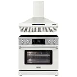 2 Set - 36" Electric Range with Touch Control & 36" Wall-Mounted Range Hood (White)