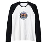 Milwaukee Wisconsin Vintage Sailing Sail Boat xi Raglan Baseball Tee