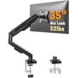 5Rcom Single Monitor Arm for 13 to 35 Inch Screens, Fully Adjustable Heavy Duty Monitor Mount Holds up to 22 lbs, Fast Install Computer Monitor Stand withCable Management Design, Black