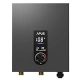 APUS 14kW Tankless Water Heater Electric, 240V Instant On Demand Hot Water Heater, Up to 3.3 GPM with LED Display, Space-Saving and Energy-Saving Whole House Water Heater Design