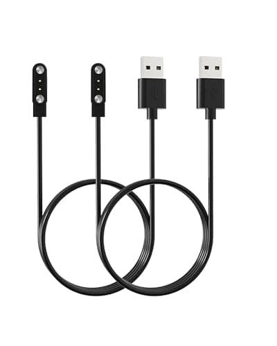 UYRUREL [2 Pack] for Soves Smart Watch Fitness Tracker Magnetic USB Charging Cable, 2 Pin Cord Charger for Smart Watch,Black