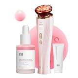 INIA Flare 3-in-1 Microcurrent Facial Device Red Light Therapy for Face and Neck Massager Tool with Heat & Vibration for Skincare Puffiness, Firming, Smoothing