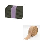 PurpleEssences Solid Cloth Napkins - 18 x 18 Inch - Set of 12 - Jute Burlap Hemmed Edges Ribbon - 1.5 ” Width, 10 Yards - Olive Green and Natural