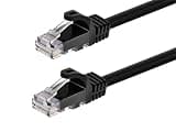 Olialia Cat 6 RJ-45 Ethernet Network Patch Cable - 10ft, Stranded, 550MHz, 26AWG, Pure Bare Copper, Flexboot Unshielded Category 6 Ethernet Cable, Black