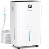 Yaufey 150 Pints Dehumidifier with Pump for Home, Basement and Large Room up to 8000 Sq. Ft., With Drain Hose, Timer, Intelligent Humidity Control and Large Water Tank
