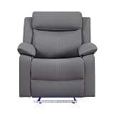 Blanche Grey Glider Recliner with LED