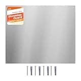 VEVOR 36" x 30" Stainless Steel Backsplash for Stove, Ultra Flat Splatter Guard, Wall Shield Range Hood Backsplash, Easy Clean Kitchen Wall Metal Panel, Pre-Drilled Holes for Easy Installation, Silver