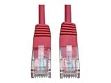 Eaton Tripp Lite N002-010-RD Cat5e Ethernet Patch Cable 10ft, Gigabit 350MHz UTP RJ45 M/M, PoE, Stranded PVC Molded Boot, Red Network Cord, Cloud Care Pre-Configured Bundle Eligible (1 Pack)