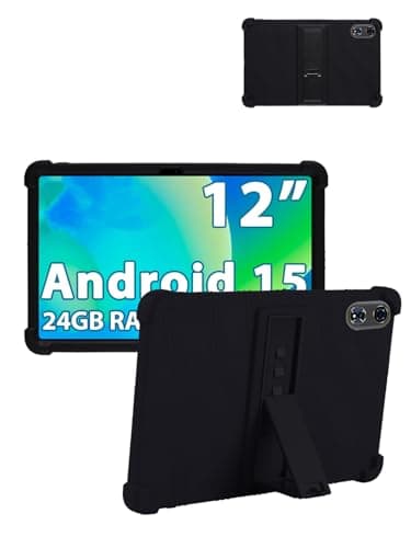 for PYNAREL TAB9 (12 Inch) Android Tablet Protective case, ZBAGUG Shockproof Lightweight Silicone Protective Cover with Stand, Child-Friendly Protection, Easy to Clean Design, Black.