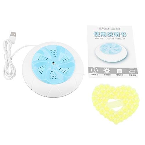 Kikumi Mini Portable Ultrasonic Washing Machine, Travel Washing Machine, Tool (Blue)