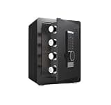 fireproof safe Biometric Fingerprint Security Safe Box Digital Safe with Dual Alarm System Removable Shelf for Home Office(Black)