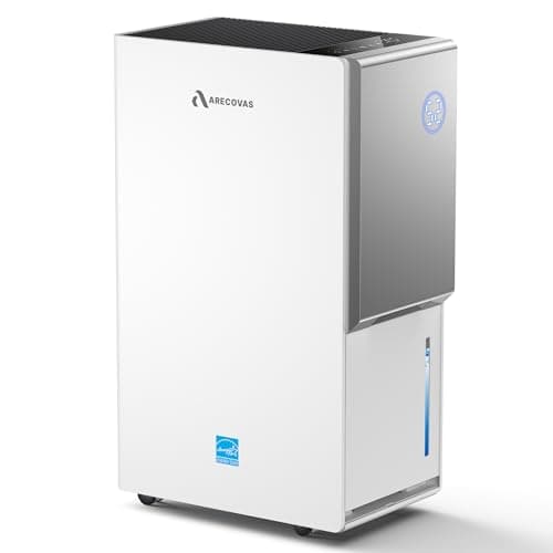 5000 Sq.Ft Most Efficient Energy Star 2025 Dehumidifier, Arecovas Max 80 Pint/D Compressor Dehumidifier for Basement with Drain Hose, Smart Humidity Control for Bathroom Bedroom Garage