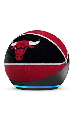 Amazon Echo Dot (newest model) | Officially Licensed NBA Limited-Edition | Chicago Bulls