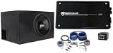 Sundown Audio SA-12 V.2 D2 Bundle: 12 in 2500-Watt Peak / 1250-Watt RMS Dual 2-Ohm Car Subwoofer, Krypton M4 1500-Watt RMS Mono Amp, RWK0CU 0 AWG Amp Wiring, RQB12 Vented Sub Box, 5-Items