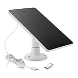 4W Solar Panel 5V Output With 360 Degree Adjustable Angle, Suitable Doorbell Charging, Type C To MicroUSB Connector, 3 Meter Cable Length(white)
