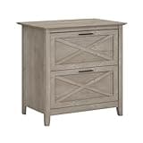 Bush Home Key West 2 Drawer Lateral File Cabinet in Washed Gray, Document Storage for Home Office, Accent Chest with Drawers