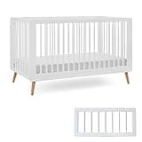 Albert Baby Tatum 3-in-1 Convertible Crib - Included Toddler Guard Rail, White Finish, Adjustable Mattress Height, Converts to Toddler Bed & Daybed, Fits Standard Full-Size Crib Mattress