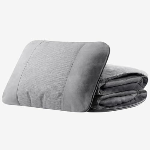 CXZTY 3-in-1 Car Lumbar Support Blanket for Nissan Micra Pulsar Patrol Livina Pathfinder Magnite Terra, Car Seat Pillow Blanket Long Drives Travel Air Conditioning Blanket,Grey