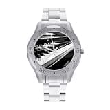 NTVOWPZO Three-Hand Analog Stainless Steel Watches for Men Easy Reader
