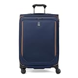 Travelpro Crew Classic Lightweight Softside Expandable Checked Luggage, 8 Wheel Spinner Suitcase, TSA Lock, Men and Women, Checked Medium 25-Inch, Patriot Blue