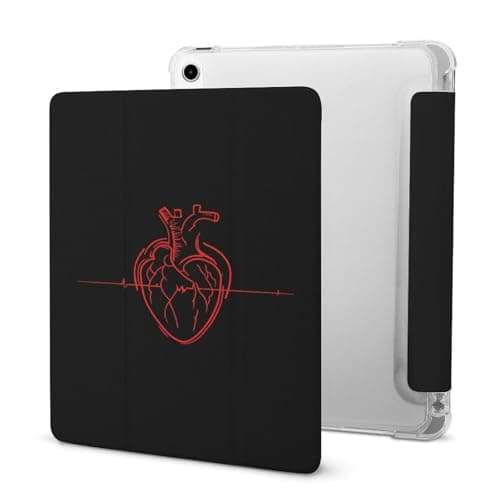 Nurse and Heart EKG Nursing Tablet Case Non-Slip Trifold Case Cover with Pencil Holder Compatible with IPAD 2020 AIR 4 （10.9in）