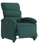 RCODSSK Dark Green Fabric Electric Recliner Chair with Button Control, Power Reclining Armchair with Side Pocket, 135 Degree Tilt, Wood and Metal Frame