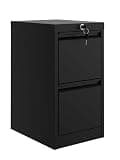 Garvee 2-Drawer Vertical Filing Cabinet with Lock – Heavy-Duty Metal File Storage for Letter & Legal Size Documents – Home & Office Organizer, Black, Assembly Required