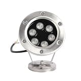 FDWXHZJL LED Beam Spotlight, Submersible Pool Lights - AC12V Stainless Steel Pond Landscape Lights - IP68 Waterproof Spotlight Colorful Scene Ring Fountain Light(White,9W(AC12v))