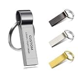 CarryBright Bulk Keychain USB Flash Drives with Custom Logo and Packaging, Personalized Text for Corporate Events, Trade Shows, Business Gifts, Client Materials and Wedding Gifts(128G,100PCS)