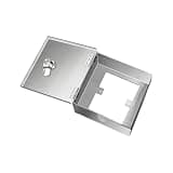 Security Box Stainless Steel Safety Lockable Anti-Theft Socket Protection Box Anti-Theft Weatherproof Socket Cover Exterior Use(Silver B)