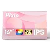 Pixio PX160 Wave Pink Portable Monitor 15.6 inch 60Hz FHD 1080p IPS Panel HDR Screen Cover Stand USB-C HDMI Laptop Screen Extender Portable Monitor for Laptop, PC, Console, Phone