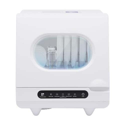 Mini Countertop Portable Dishwasher With 5 Wash Programs Compact Automatic Dish Washing Machine Energy Saving Low Noise For Apartment Dorm Rv Small Kitchen Household Daily Tableware Cleaning Use 1200W