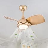 HAOREBAIYU 30 Inch Gold Ceiling Fan with Light and Remote, 6-Speed Reversible DC Motor Ceiling Fan Light Fixture, 3 Color Temperature Dimmable LED, Quiet 35dB Ceiling Fans, 85-265V Wide Voltage