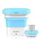 Portable Washing Machine, Folding Washing Machine For Clothes With Dryer Bucket For Socks Underwear Mini With Drying Centrifuge,for Apartments,RV,Camping(Blue)