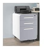 NUHSLF Lockable Rolling Metal File Cabinet 1.2Mm Durable Steel with Antitilt Design Mobile Office Storage Solution for Home Organization Secure File Management On Wheels (C-1.2Mm)
