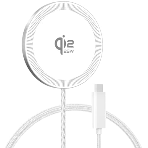 Qi2.2 25W Magnetic Wireless Charger: Fast Qi2 Charging Pad for iPhone 17 16 15 14 13 12 Pro Max, Samsung Galaxy S26 S25, Google Pixel 10, AirPods-Slim Portable for Desk Bedside Travel-White 1 Pack